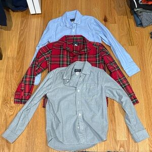 Place Red Plaid, Light Blue, and Gray Shirt Set